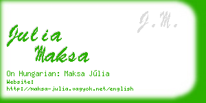 julia maksa business card